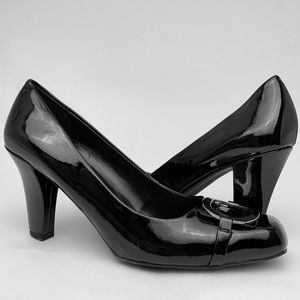 Franco Sarto Madame Black Patent Pumps